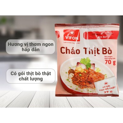 Cháo Vifon thịt bò gói 70g